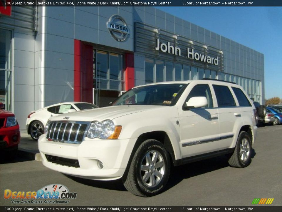 2009 Jeep Grand Cherokee Limited 4x4 Stone White / Dark Khaki/Light Graystone Royal Leather Photo #1