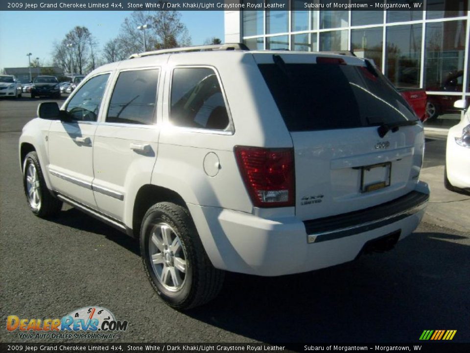 2009 Jeep Grand Cherokee Limited 4x4 Stone White / Dark Khaki/Light Graystone Royal Leather Photo #3