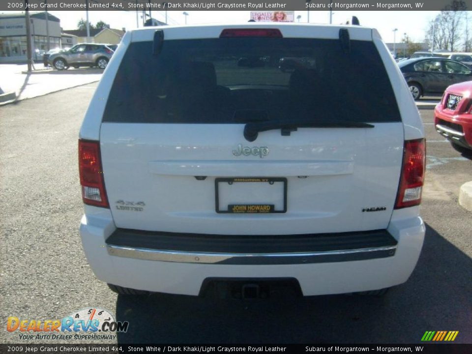 2009 Jeep Grand Cherokee Limited 4x4 Stone White / Dark Khaki/Light Graystone Royal Leather Photo #4