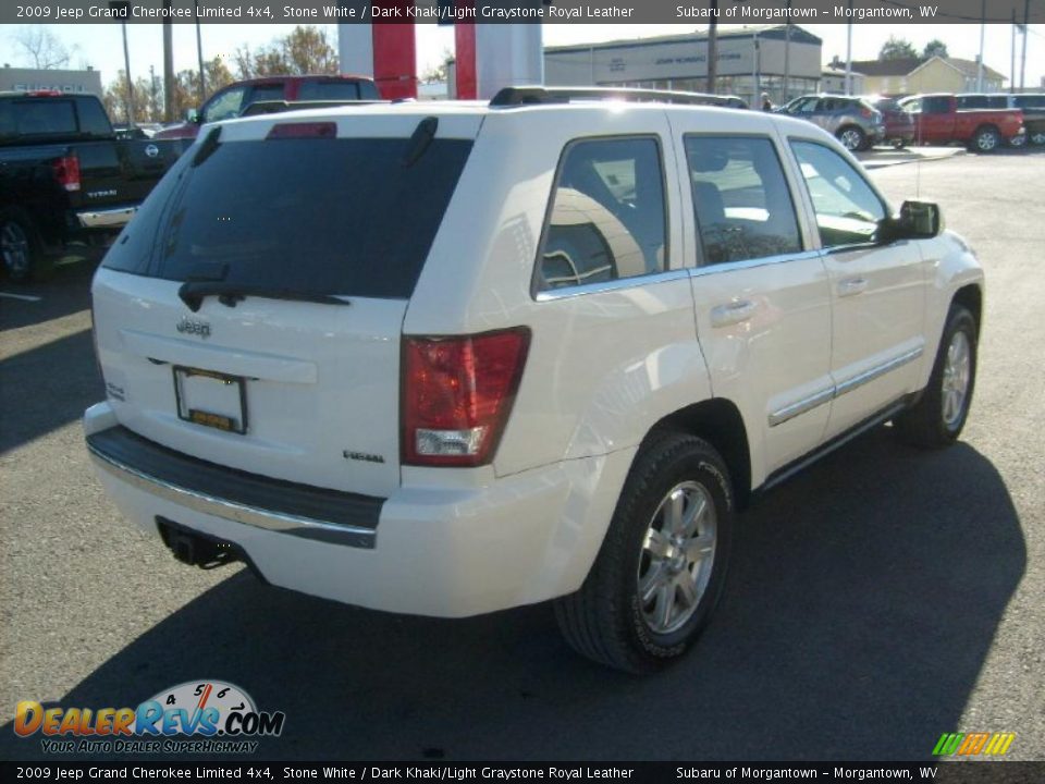 2009 Jeep Grand Cherokee Limited 4x4 Stone White / Dark Khaki/Light Graystone Royal Leather Photo #5