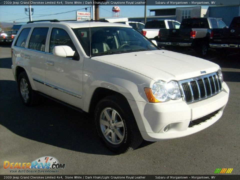 2009 Jeep Grand Cherokee Limited 4x4 Stone White / Dark Khaki/Light Graystone Royal Leather Photo #6