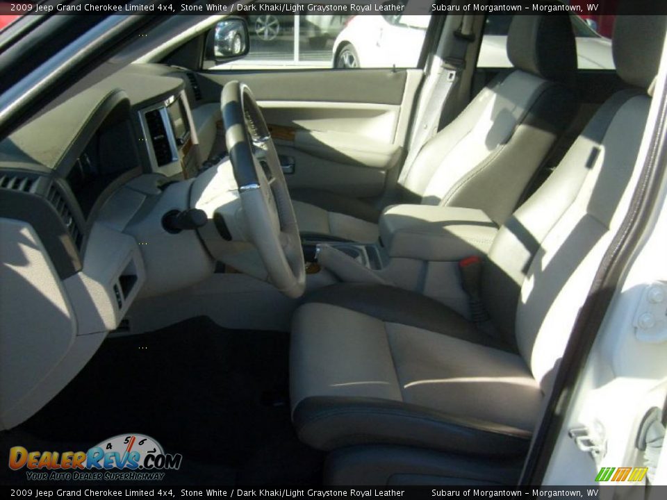 2009 Jeep Grand Cherokee Limited 4x4 Stone White / Dark Khaki/Light Graystone Royal Leather Photo #9