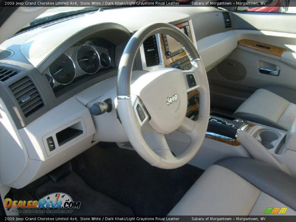 Dark Khaki/Light Graystone Royal Leather Interior - 2009 Jeep Grand Cherokee Limited 4x4 Photo #10