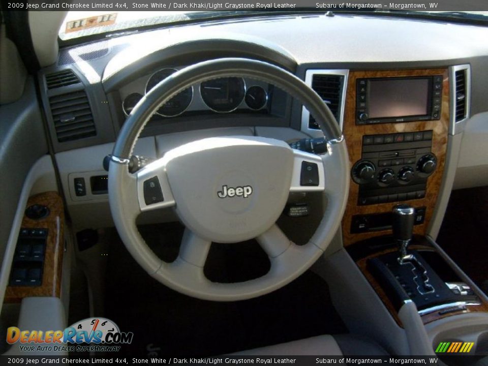 2009 Jeep Grand Cherokee Limited 4x4 Stone White / Dark Khaki/Light Graystone Royal Leather Photo #14