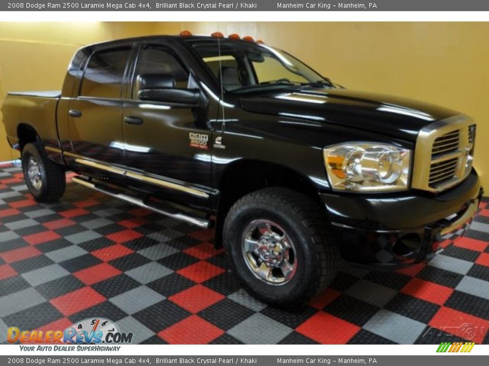 2008 Dodge Ram 2500 Laramie Mega Cab 4x4 Brilliant Black Crystal Pearl / Khaki Photo #1