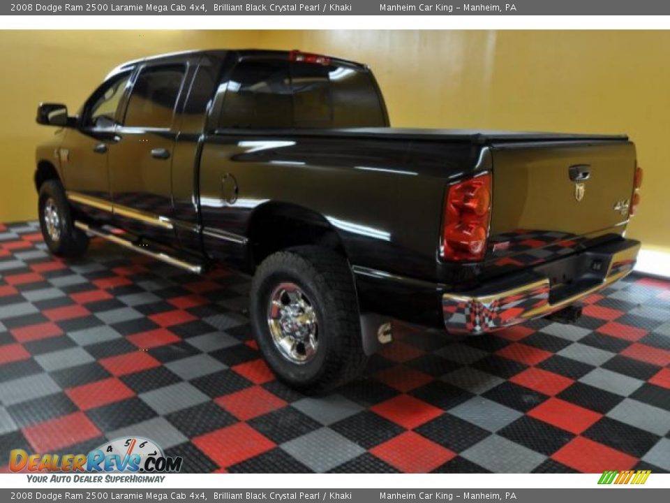 2008 Dodge Ram 2500 Laramie Mega Cab 4x4 Brilliant Black Crystal Pearl / Khaki Photo #3