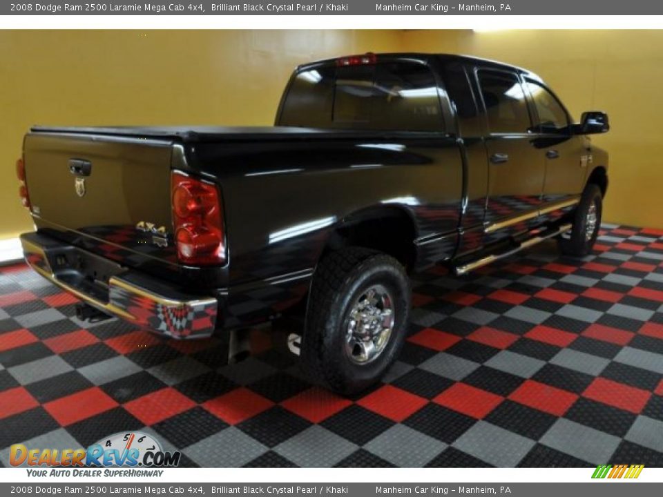 2008 Dodge Ram 2500 Laramie Mega Cab 4x4 Brilliant Black Crystal Pearl / Khaki Photo #4