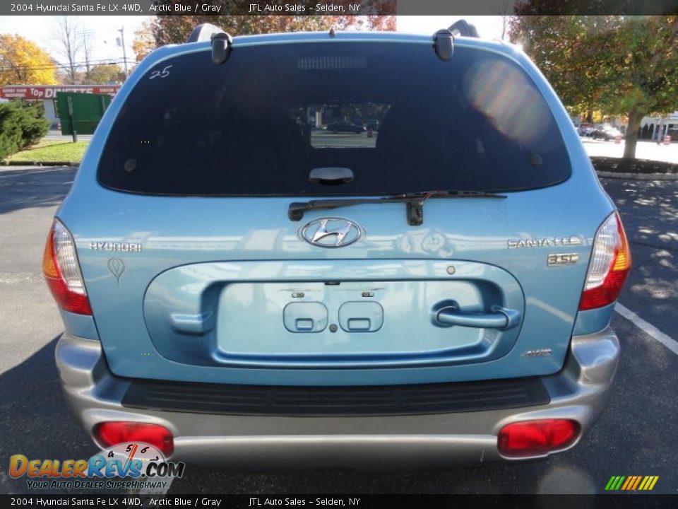 2004 Hyundai Santa Fe LX 4WD Arctic Blue / Gray Photo #5