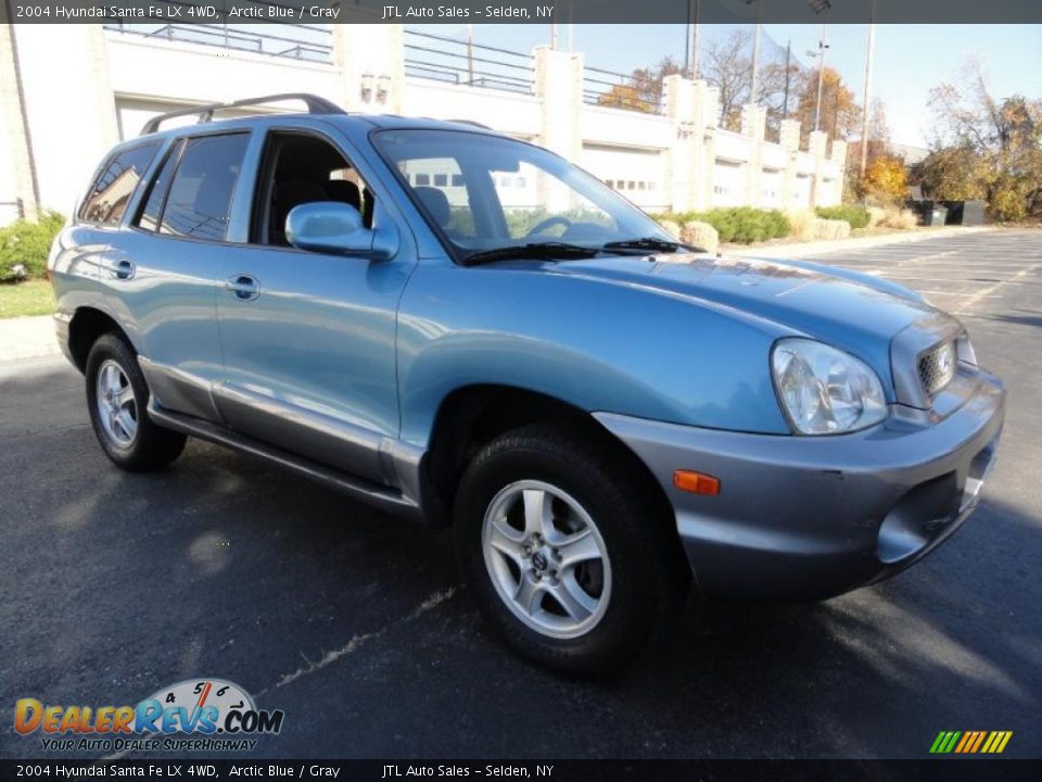 2004 Hyundai Santa Fe LX 4WD Arctic Blue / Gray Photo #8