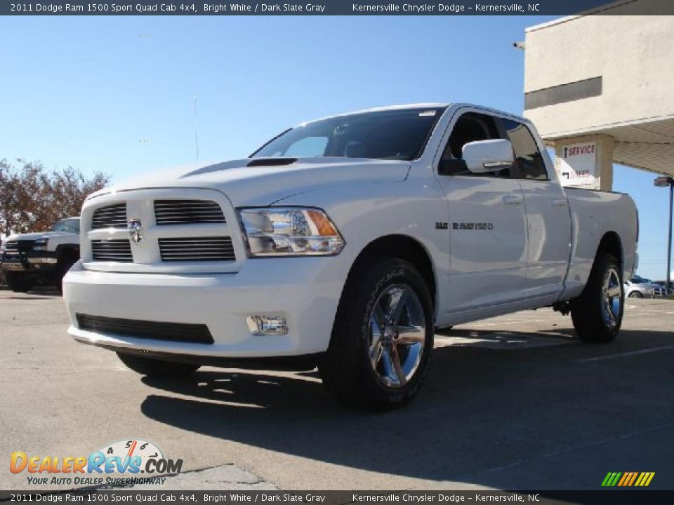 2011 Dodge Ram 1500 Sport Quad Cab 4x4 Bright White / Dark Slate Gray Photo #10