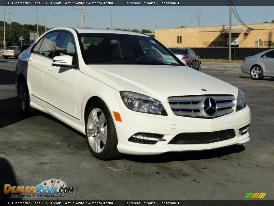 2011 Mercedes-Benz C 350 Sport Arctic White / Almond/Mocha Photo #3