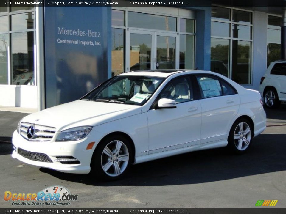 2011 Mercedes-Benz C 350 Sport Arctic White / Almond/Mocha Photo #10