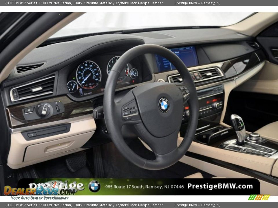 2010 BMW 7 Series 750Li xDrive Sedan Dark Graphite Metallic / Oyster/Black Nappa Leather Photo #15