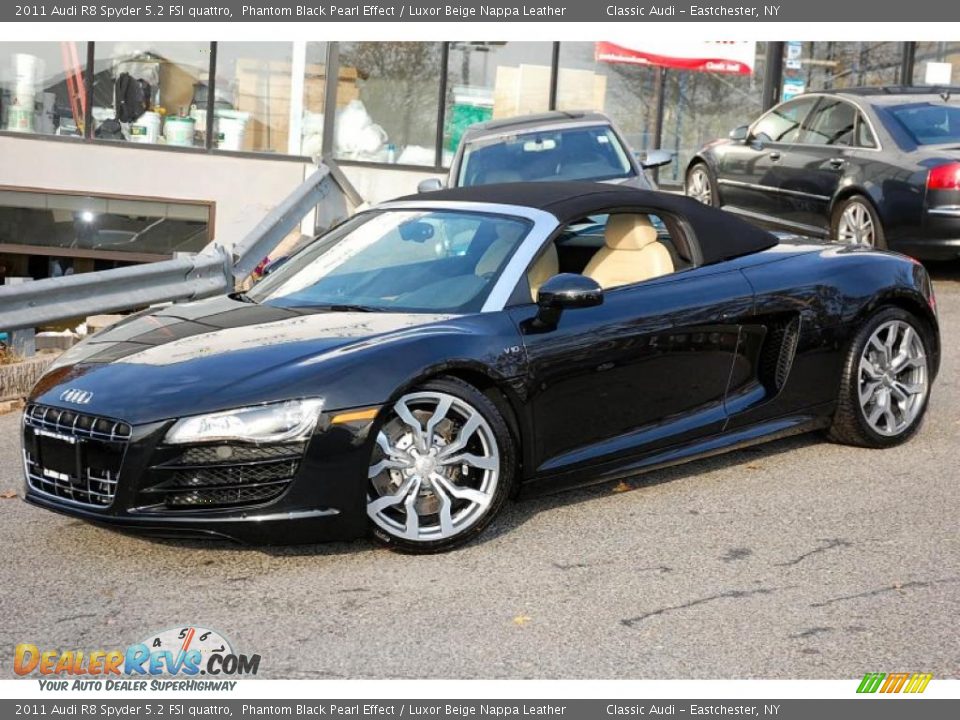 2011 Audi R8 Spyder 5.2 FSI quattro Phantom Black Pearl Effect / Luxor Beige Nappa Leather Photo #2