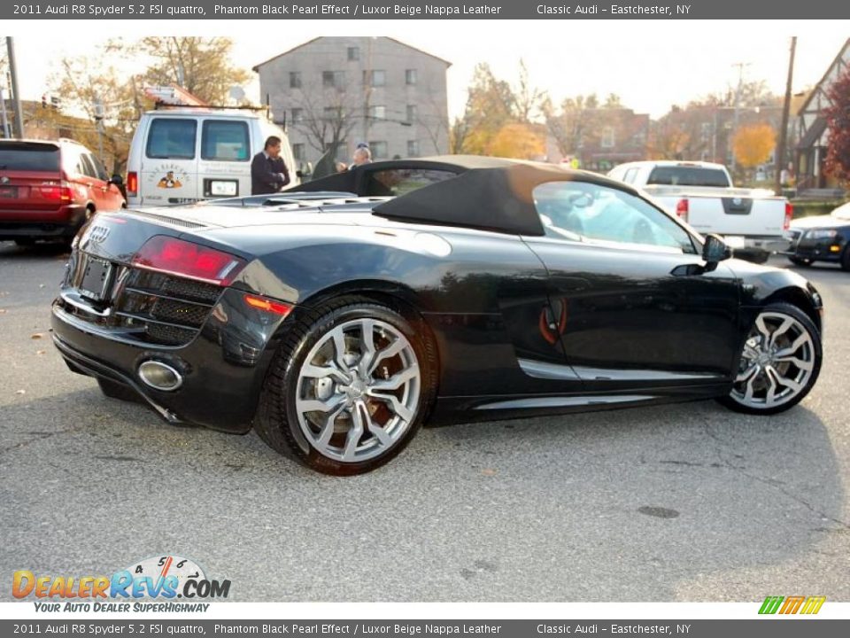 2011 Audi R8 Spyder 5.2 FSI quattro Phantom Black Pearl Effect / Luxor Beige Nappa Leather Photo #5