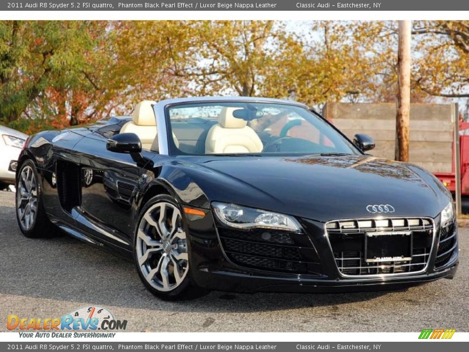 2011 Audi R8 Spyder 5.2 FSI quattro Phantom Black Pearl Effect / Luxor Beige Nappa Leather Photo #7