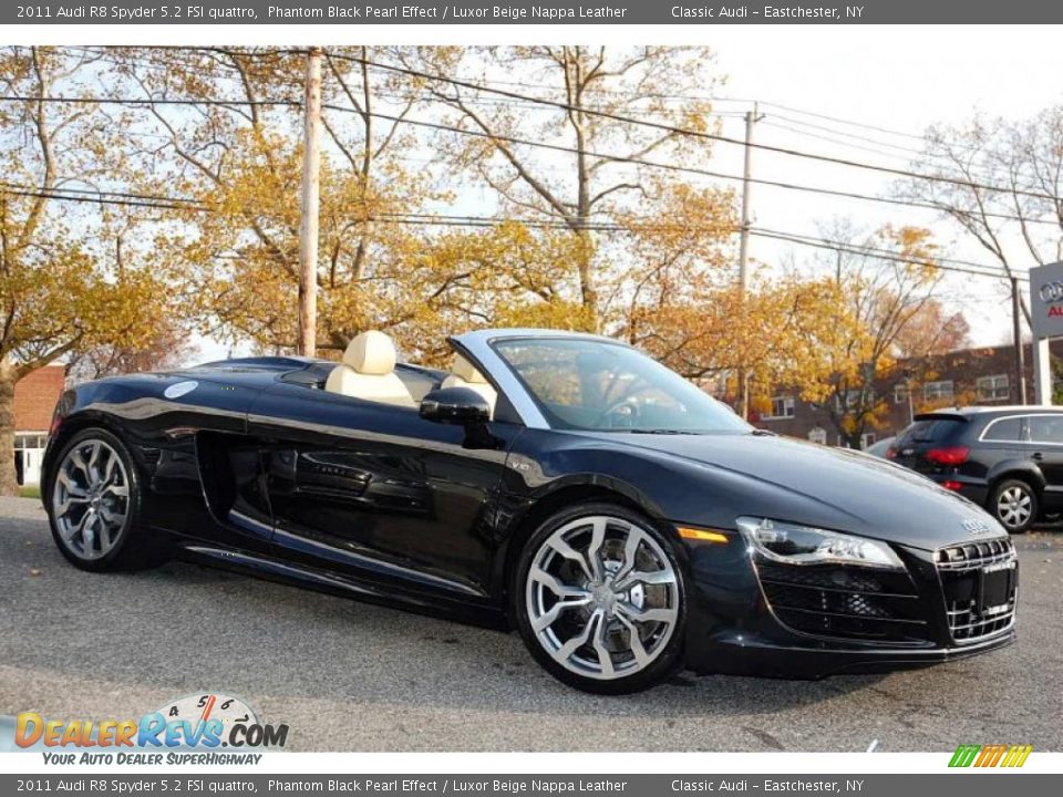 2011 Audi R8 Spyder 5.2 FSI quattro Phantom Black Pearl Effect / Luxor Beige Nappa Leather Photo #8