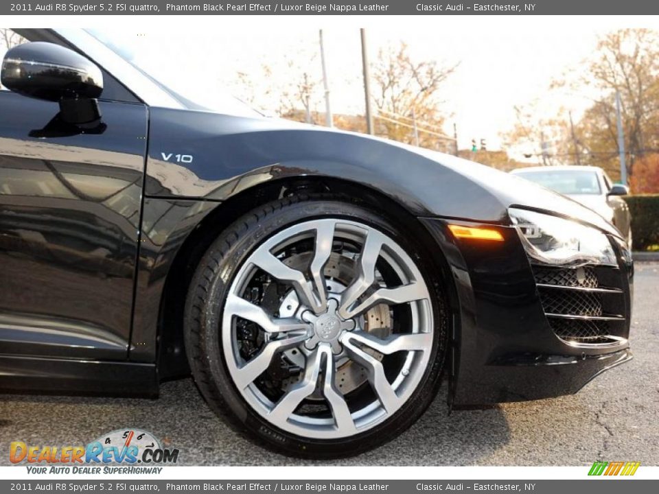 2011 Audi R8 Spyder 5.2 FSI quattro Phantom Black Pearl Effect / Luxor Beige Nappa Leather Photo #9