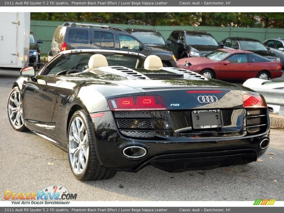 2011 Audi R8 Spyder 5.2 FSI quattro Phantom Black Pearl Effect / Luxor Beige Nappa Leather Photo #10