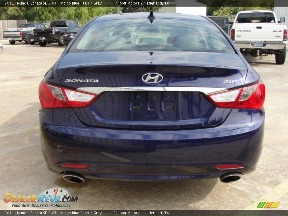 2011 Hyundai Sonata SE 2.0T Indigo Blue Pearl / Gray Photo #4