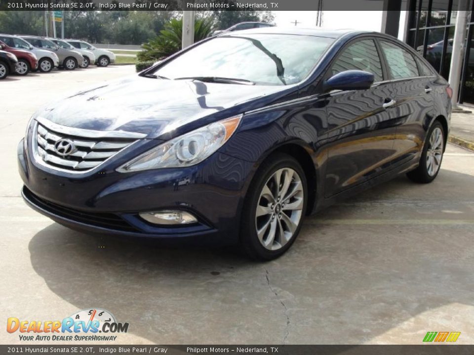 2011 Hyundai Sonata SE 2.0T Indigo Blue Pearl / Gray Photo #7