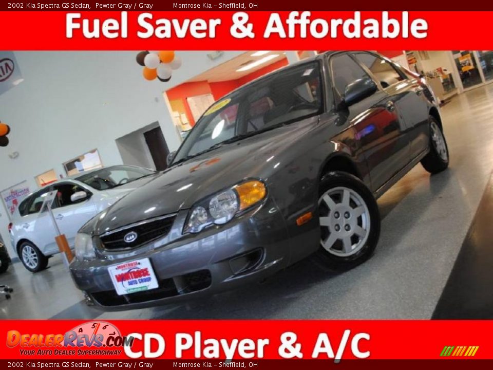 2002 Kia Spectra GS Sedan Pewter Gray / Gray Photo #1