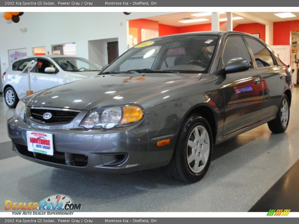 2002 Kia Spectra GS Sedan Pewter Gray / Gray Photo #2