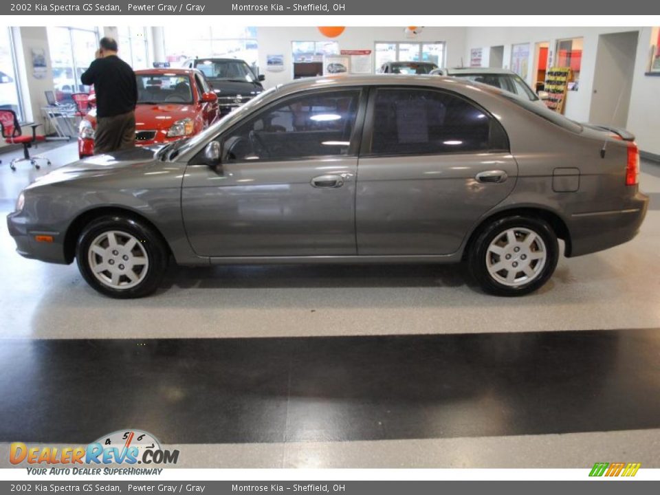 2002 Kia Spectra GS Sedan Pewter Gray / Gray Photo #3