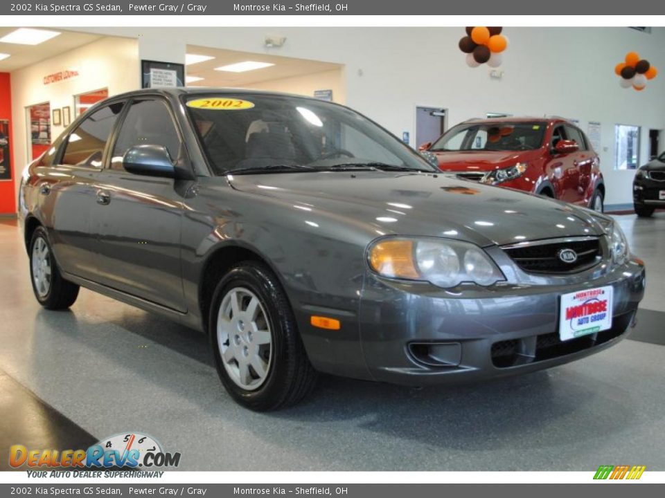 2002 Kia Spectra GS Sedan Pewter Gray / Gray Photo #9