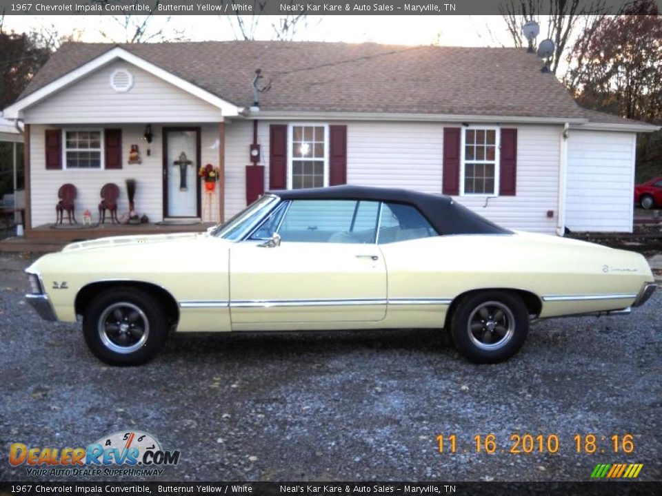 1967 Chevrolet Impala Convertible Butternut Yellow / White Photo #2