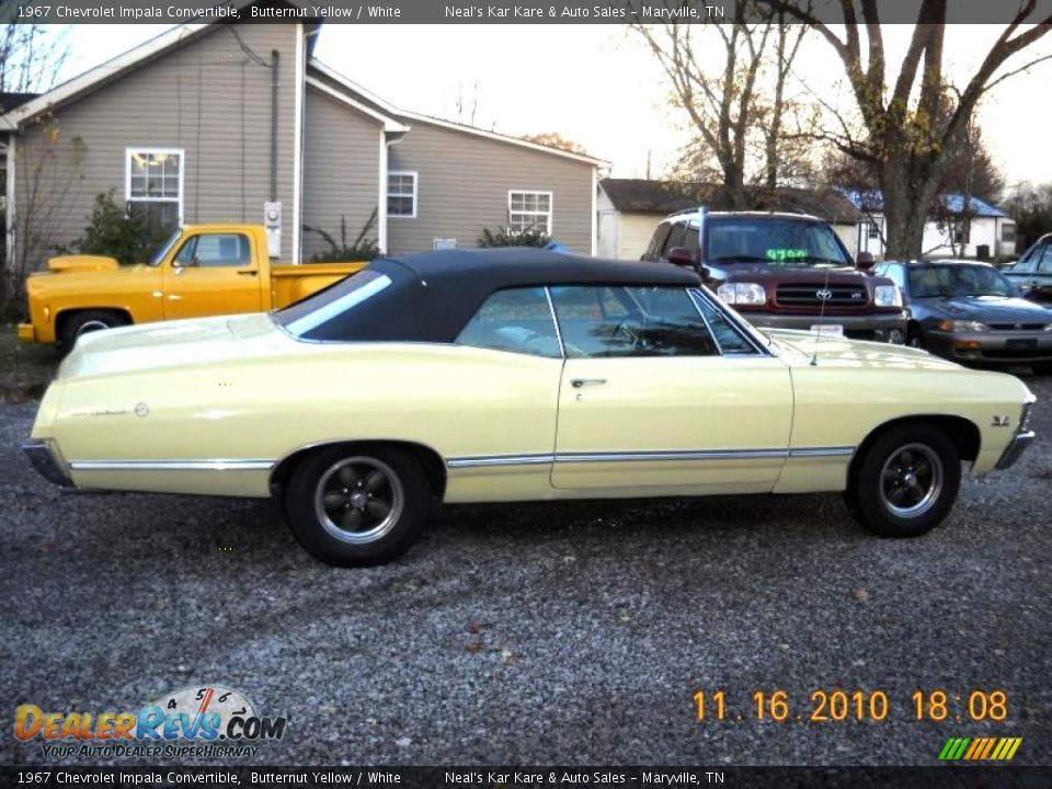 1967 Chevrolet Impala Convertible Butternut Yellow / White Photo #3