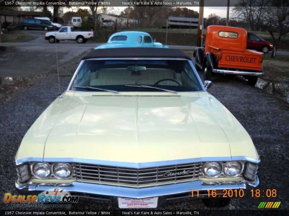 1967 Chevrolet Impala Convertible Butternut Yellow / White Photo #9