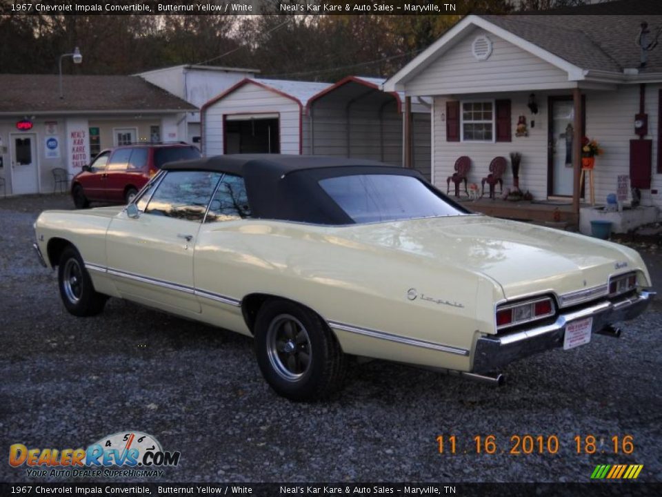 1967 Chevrolet Impala Convertible Butternut Yellow / White Photo #12