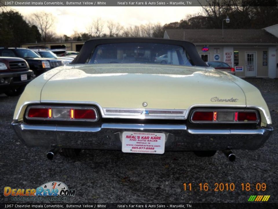 1967 Chevrolet Impala Convertible Butternut Yellow / White Photo #16