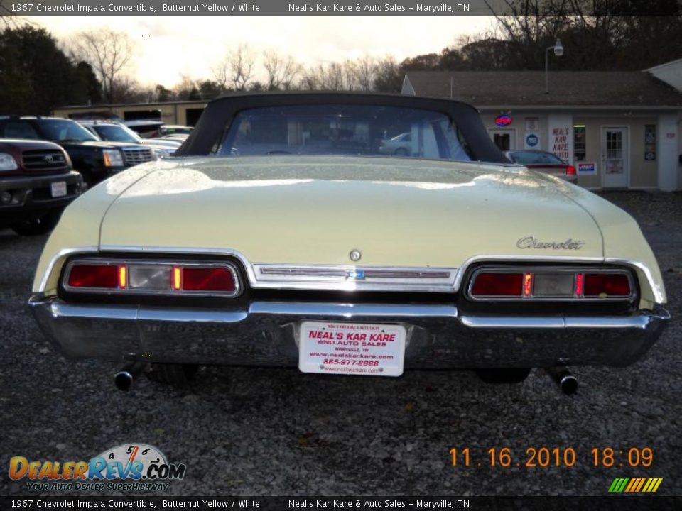 1967 Chevrolet Impala Convertible Butternut Yellow / White Photo #16