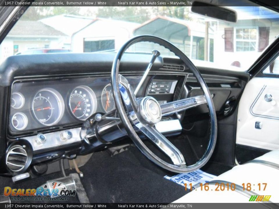 1967 Chevrolet Impala Convertible Butternut Yellow / White Photo #26