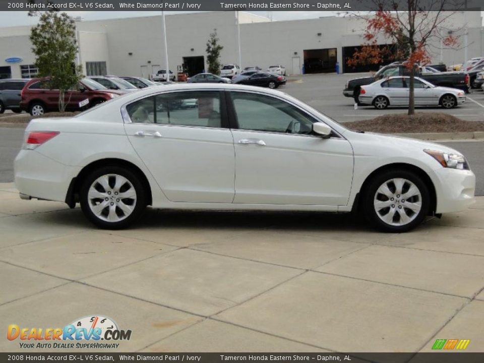 2008 Honda Accord EX-L V6 Sedan White Diamond Pearl / Ivory Photo #4