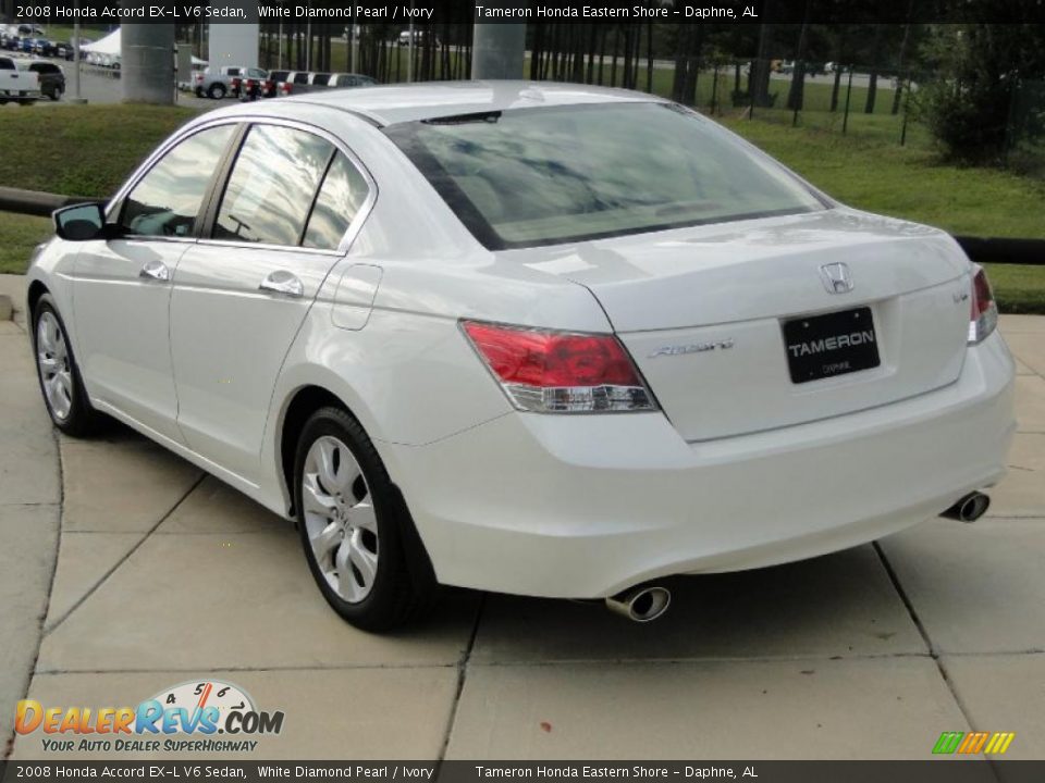 2008 Honda Accord EX-L V6 Sedan White Diamond Pearl / Ivory Photo #6