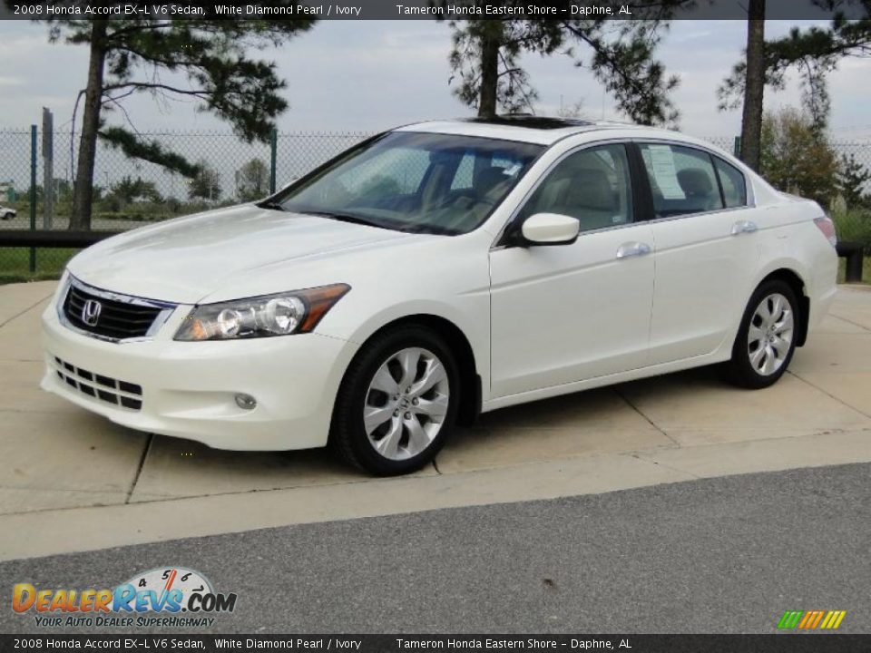 2008 Honda accord exl v6 white #4