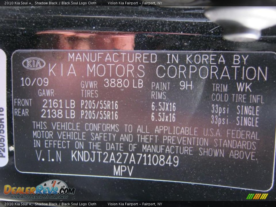 2010 Kia Soul + Shadow Black / Black Soul Logo Cloth Photo #26