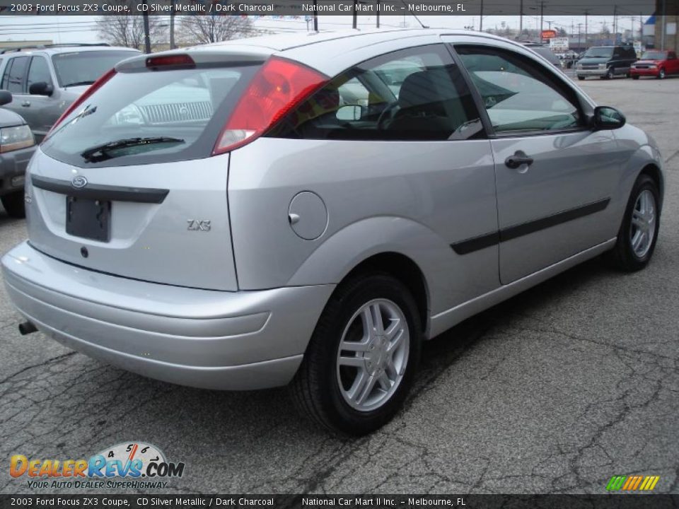 2003 Ford Focus ZX3 Coupe CD Silver Metallic / Dark Charcoal Photo #4