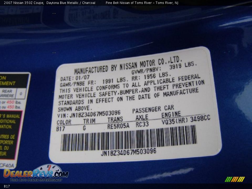 Nissan daytona blue code #3