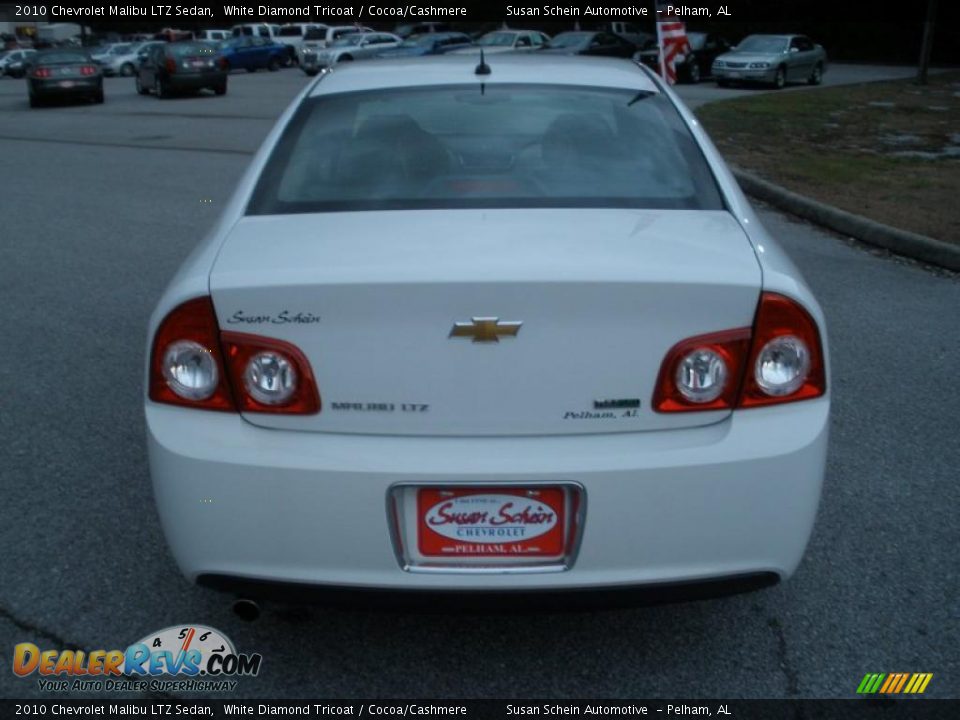 2010 Chevrolet Malibu LTZ Sedan White Diamond Tricoat / Cocoa/Cashmere Photo #4