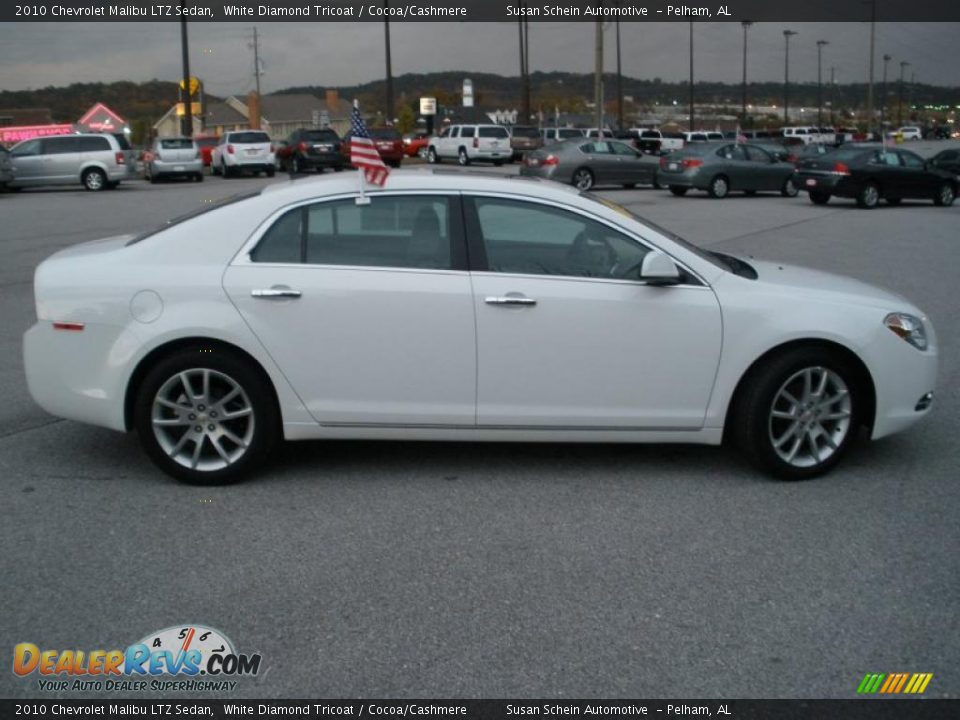 2010 Chevrolet Malibu LTZ Sedan White Diamond Tricoat / Cocoa/Cashmere Photo #6