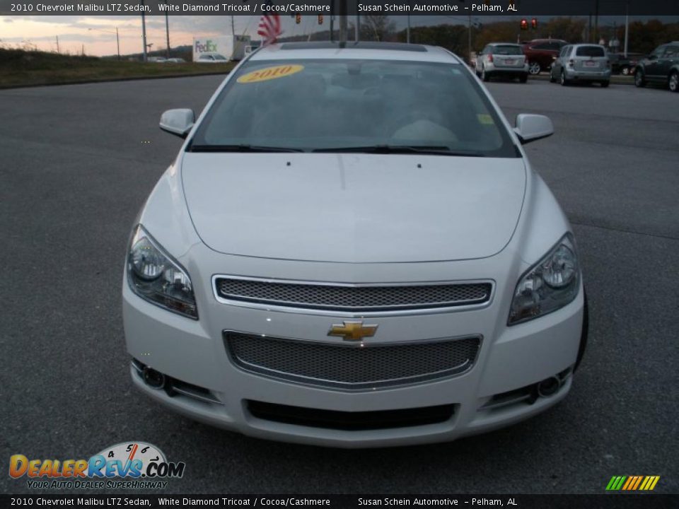 2010 Chevrolet Malibu LTZ Sedan White Diamond Tricoat / Cocoa/Cashmere Photo #8