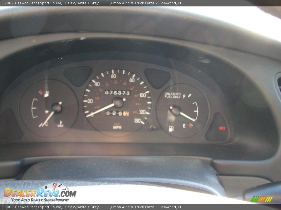 2002 Daewoo Lanos Sport Coupe Gauges Photo #10