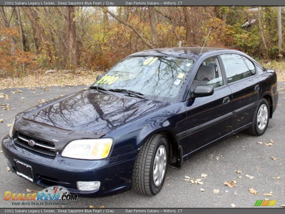 2001 Subaru Legacy L Sedan Deep Sapphire Blue Pearl / Gray Photo #1