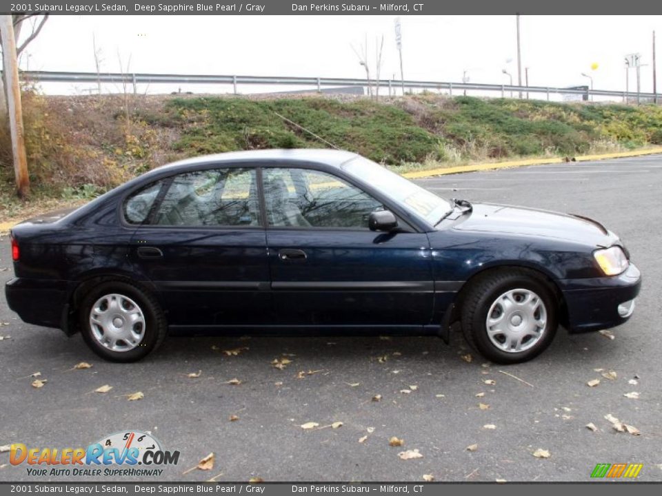 2001 Subaru Legacy L Sedan Deep Sapphire Blue Pearl / Gray Photo #4