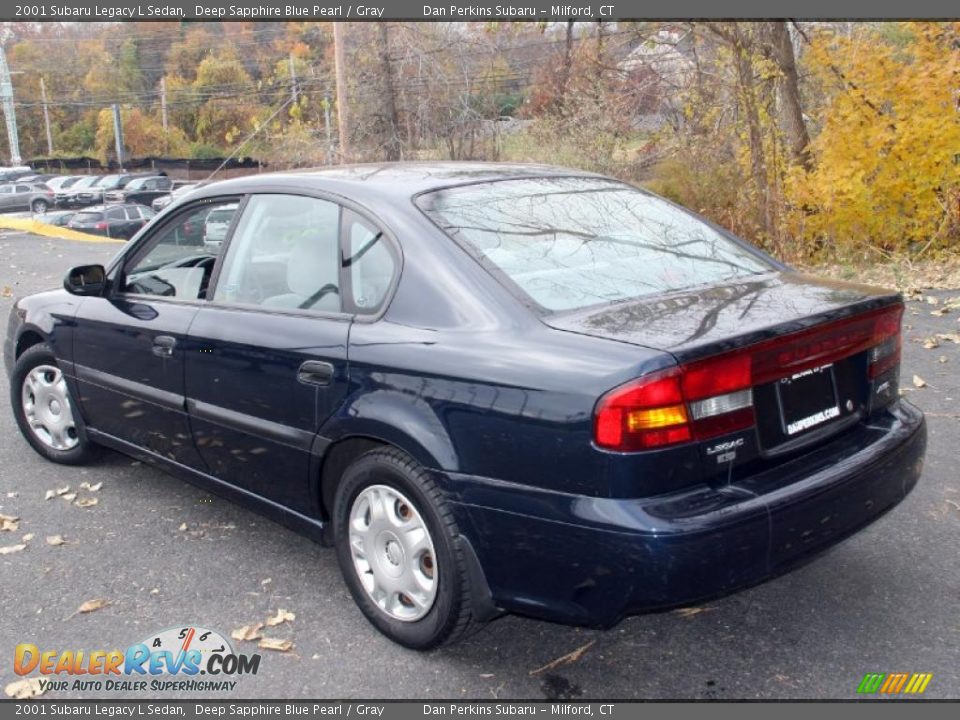 2001 Subaru Legacy L Sedan Deep Sapphire Blue Pearl / Gray Photo #8
