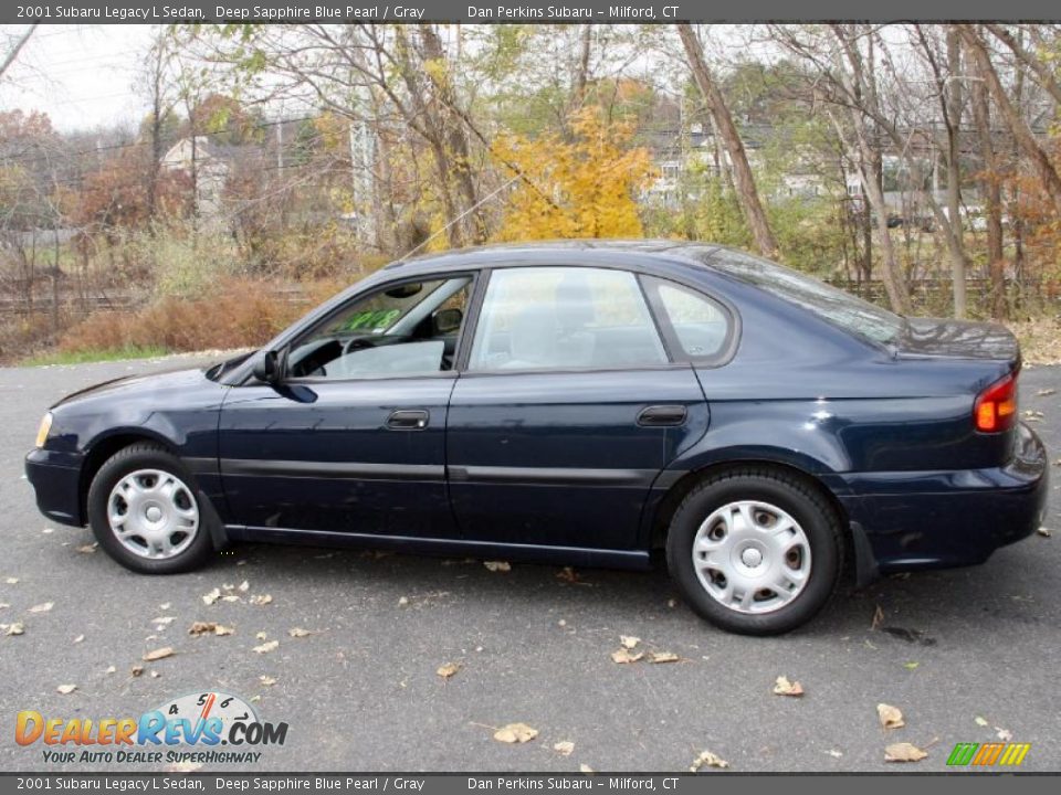 2001 Subaru Legacy L Sedan Deep Sapphire Blue Pearl / Gray Photo #9